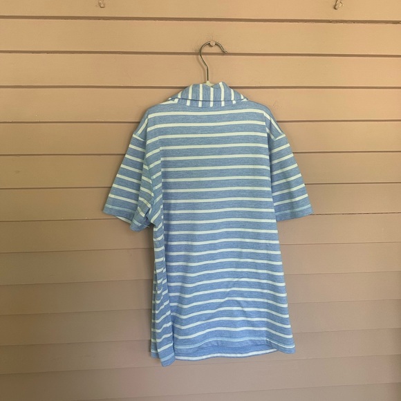 Hanna Andersson Boys Striped Blue Recycled Polyester Polo 6 - Picture 4 of 5